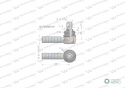 Przegub kierowniczy 106mm- M24x1,5 L 1617829M1 WARYŃSKI