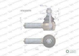 Przegub kierowniczy 114,5mm - 1