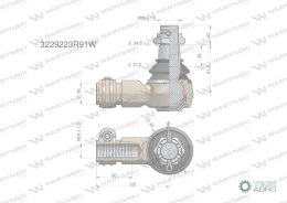 Przegub kierowniczy 122mm - M24x1,5 3229223R91 WARYŃSKI