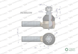 Przegub kierowniczy 139mm - 1 1/8