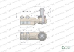 Przegub kierowniczy 141mm- M36x1,5 3146733R1 WARYŃSKI