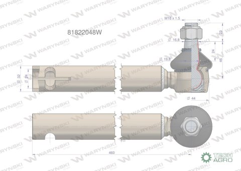 Przegub kierowniczy 15/16" 81822048 WARYŃSKI Przegub kierowniczy 15/16" 81822048 WARYŃSKI
