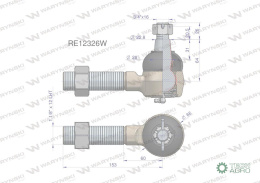 Przegub kierowniczy 153mm - 1 1/8