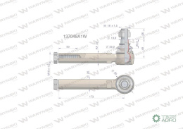 Przegub kierowniczy 173mm- M18x1,5 137048A1 WARYŃSKI