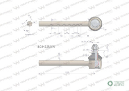 Przegub kierowniczy 174mm 1808432M1 WARYŃSKI
