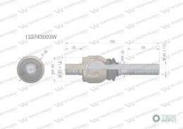 Przegub kierowniczy 192mm - M22x1,5 / M22x1,5 133743003 WARYŃSKI