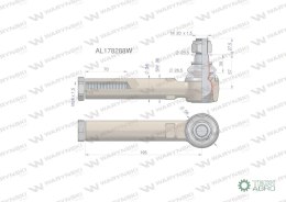 Przegub kierowniczy 195mm- M24x1,5 AL178288 WARYŃSKI