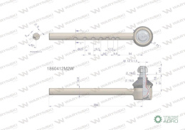 Przegub kierowniczy 202mm 1860412M2 WARYŃSKI