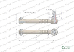 Przegub kierowniczy 255mm- M22x1,5 1968464C1 WARYŃSKI
