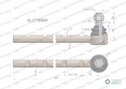 Przegub kierowniczy 345mm AL177948 WARYŃSKI