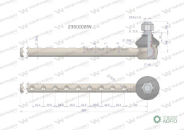 Przegub kierowniczy 369mm 2350008 WARYŃSKI