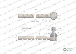 Przegub kierowniczy 370mm AL39024 WARYŃSKI