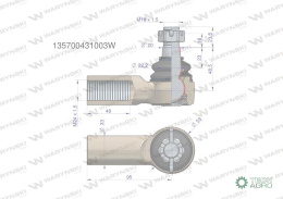 Przegub kierowniczy 95mm - 24x1,5 135700431003 WARYŃSKI