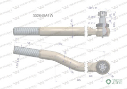 Przegub kierowniczy prawy 1.3/8` 302645A1 WARYŃSKI