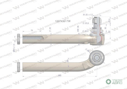 Przegub kierowniczy prawy 280mm- M24x1,5 133743617 WARYŃSKI