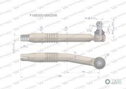 Przegub kierowniczy prawy 340mm - M22x1,5 F168300100020 WARYŃSKI