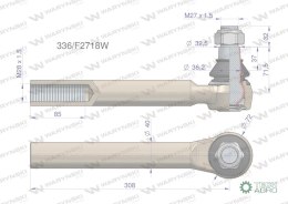 Przegub układu kierowniczego JCB 336/F2718 Waryński