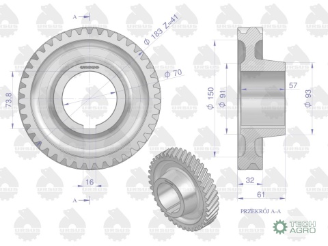 Koło stałego zazębienia Z-41 C-385 ORYGINAŁ URSUS