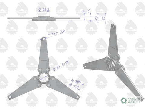 Piasta napędu wom sprzęgła 18 frezów C-385 ORYGINAŁ URSUS