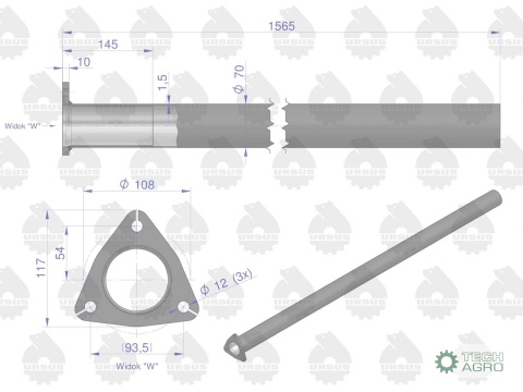 Rura Tłumika C-385 Turbo prosta ORYGINAŁ URSUS