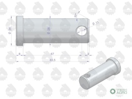 Sworzeń mocowania jarzma 80453072 C-385ORYGINAŁ URSUS