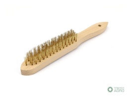 Szczotka druciana do rdzy PREMIUM - drut mosiężny / 4 rzędowa, TEGER