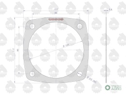 Uszczelka pokrywy łożysk sprzęgła krążelit 0.8mm C-385 ( sprzedawane po 10 ) ORYGINAŁ URSUS
