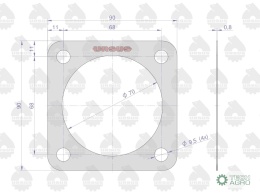 Uszczelka pokrywy skrzyni krążelit 0.8mm C-385 ( sprzedawane po 10 ) ORYGINAŁ URSUS