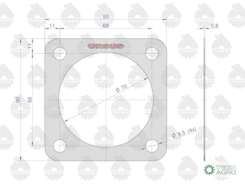 Uszczelka pokrywy skrzyni krążelit 0.8mm C-385 ( sprzedawane po 10 ) ORYGINAŁ URSUS