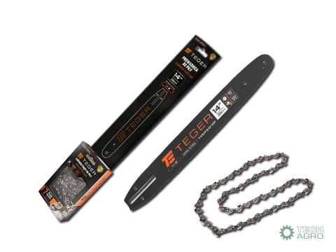 Zestaw tnący, 14" (36 cm) prowadnica + łańcuch, 3/8", 1,1 mm, 52 og., 7z, moc. P, Teger