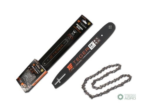 Zestaw tnący, 14" (36 cm) prowadnica + łańcuch, 3/8", 1,3 mm, 52 og., 9z, moc. U, Teger