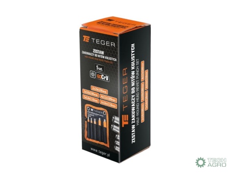 Zestaw zakuwaczy do nitów kulistych (5szt), TEGER