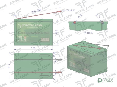 Bateria alkaliczna 75Ah 9V ROYAL FARM 201031002 do ECOSTOP