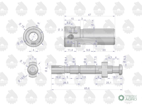 Element tłoczący pompy wtryskowej C-360FPE8-3A ORYGINAŁ URSUS (sprzedawane po 10 szt )