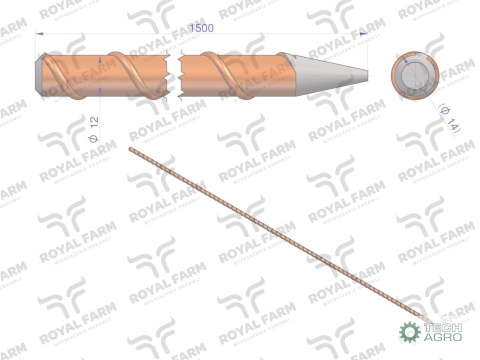 Palik Słupek z włókna szklanego 12mm L-1500 ROYAL FARM ( sprzedawane po 10 )