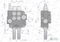 Rozdzielacz hydrauliczny 2-sekcyjny 80Lsterowany joystickiem na linkę VOIMA