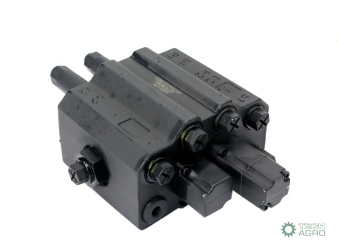 Rozdzielacz hydrauliczny do ładowaczy czołowych 2-sekcyjny (1 x sekcja pływająca) max przepływ 90L - sterowany na linkę i joy