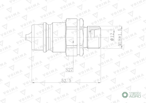 Szybkozłącze hydrauliczne wtyczka EURO M18x1.5 GZ (9100818W) VOIMA (opakowanie 50szt)