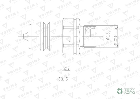 Szybkozłącze hydrauliczne wtyczka EURO M22x1.5 GZ (9100822W) VOIMA (opakowanie 50szt)