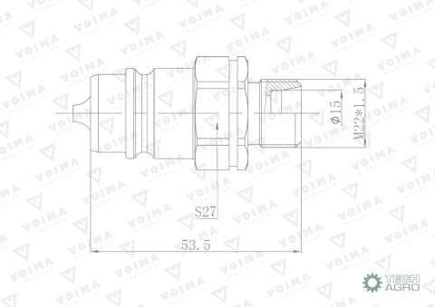 ZAWÓR WT.HYDR.EURO M22X1.5 GZ VOIMA
