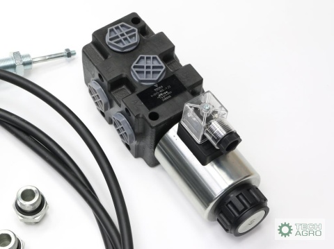 Zestaw (1 sekcja pływająca) do ŁadowaczTUR -Rozdzielacz 80L 2-sekcyjny + Elektrozawór + Joystick z przyciskiem + Elementy złączn