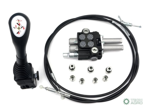 Zestaw do Ładowacz TUR -Rozdzielacz 40L2-sekcyjny + Joystick bez przycisku + Elementy złączne + Linki na kulkę 2000mm VOIMA