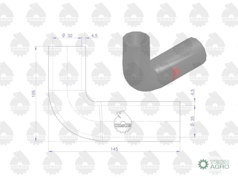 Zestaw komplet przewodów chłodnicy C-360 3P ORYGINAŁ URSUS