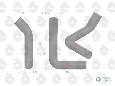 Zestaw komplet przewodów chłodnicy C-360 3P ORYGINAŁ URSUS