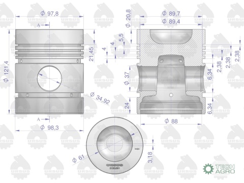 Zestaw naprawczy silnika 31358348, 0437990 MF4 ORYGINAŁ URSUS