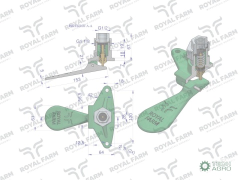 Korpus kompletny poidła z językiem RF-20908101 RF-20908106 ROYAL FARM