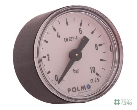 Manometr suchy M40 0-10 bar gwint G1/8"tylne przyłącze obudowa plastikowa POLMO
