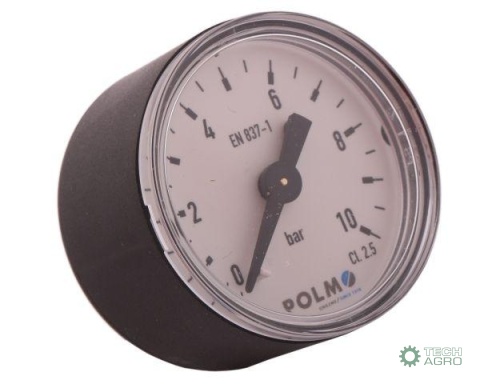 Manometr suchy M40 0-10 bar gwint M10x1tylne przyłącze obudowa plastikowa POLMO