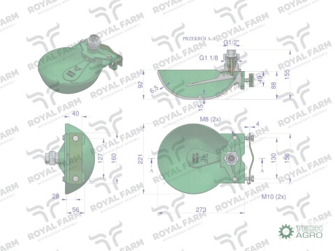 Poidło miskowe dla bydła żeliwne 1.4L ROYAL FARM zamiennik 101
