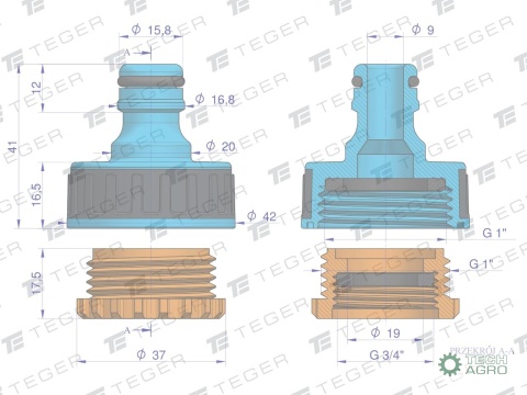 Przyłącze do kranu 3/4" & 1" / TEGER